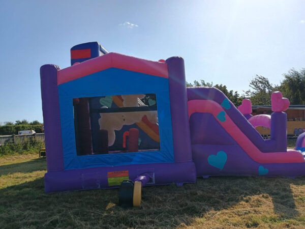 unicorn bouncy castle with slide for hire