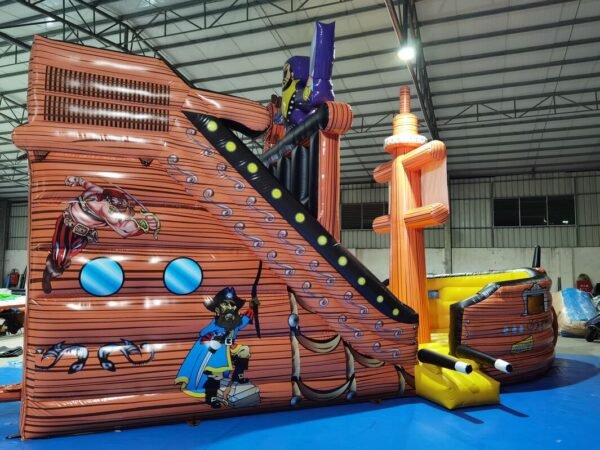 pirate ship bouncy castle with slide for hire