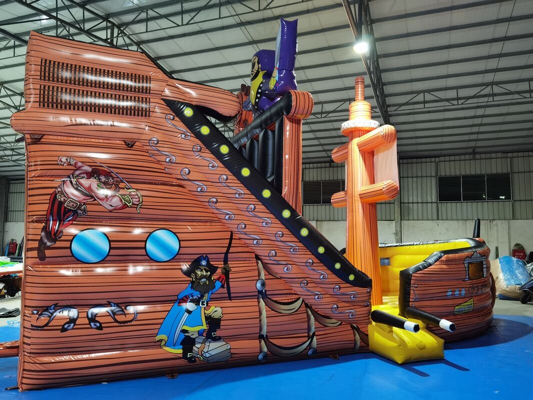 pirate ship bouncy castle with slide for hire