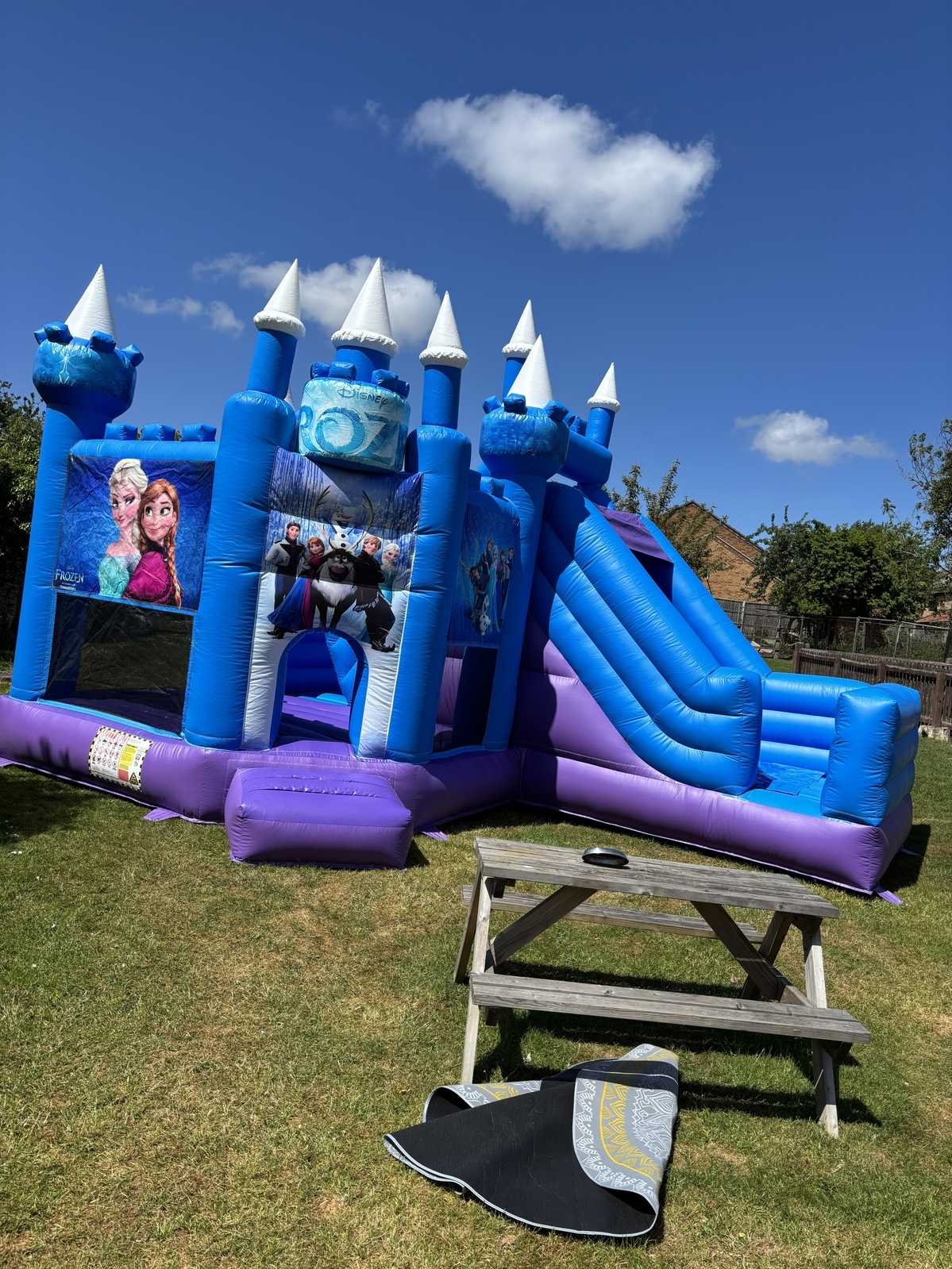 Frozen themed bouncy castle & slide