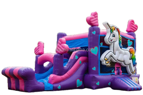 unicorn bouncy castle with slide