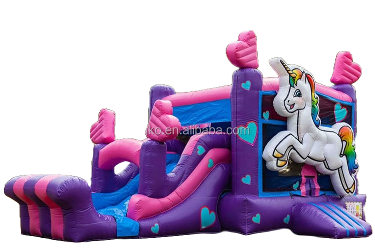 unicorn bouncy castle with slide