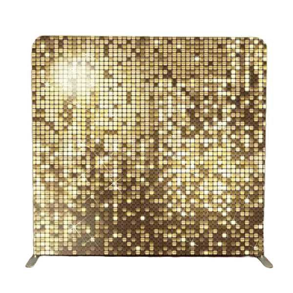 Gold wall backdrop for hire