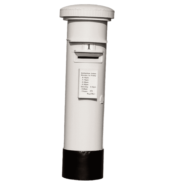 white post box for hire