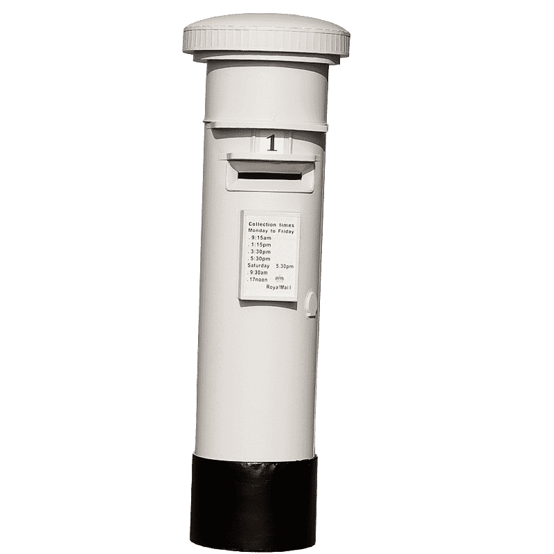 white post box for hire