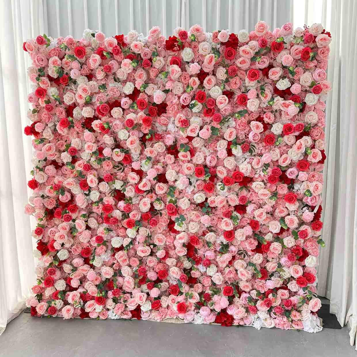 mixed rose flower wall to hire