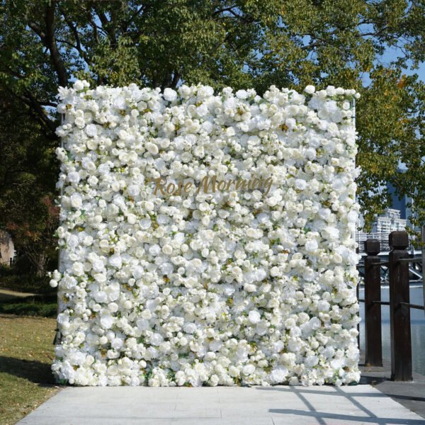 white flower wall for for hire