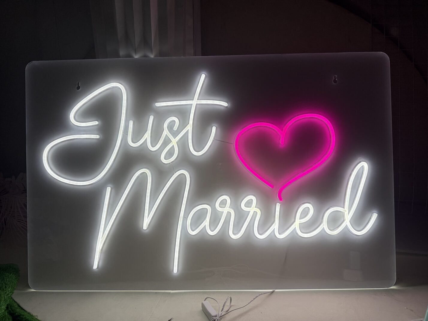just married neon to hire
