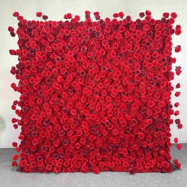 red roses flower wall to hire