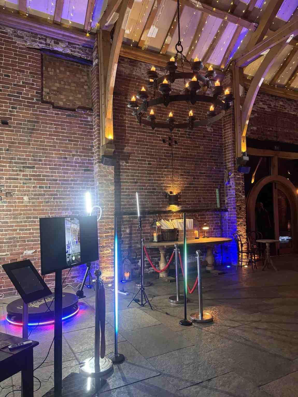 360 Photo Booth in rustic venue