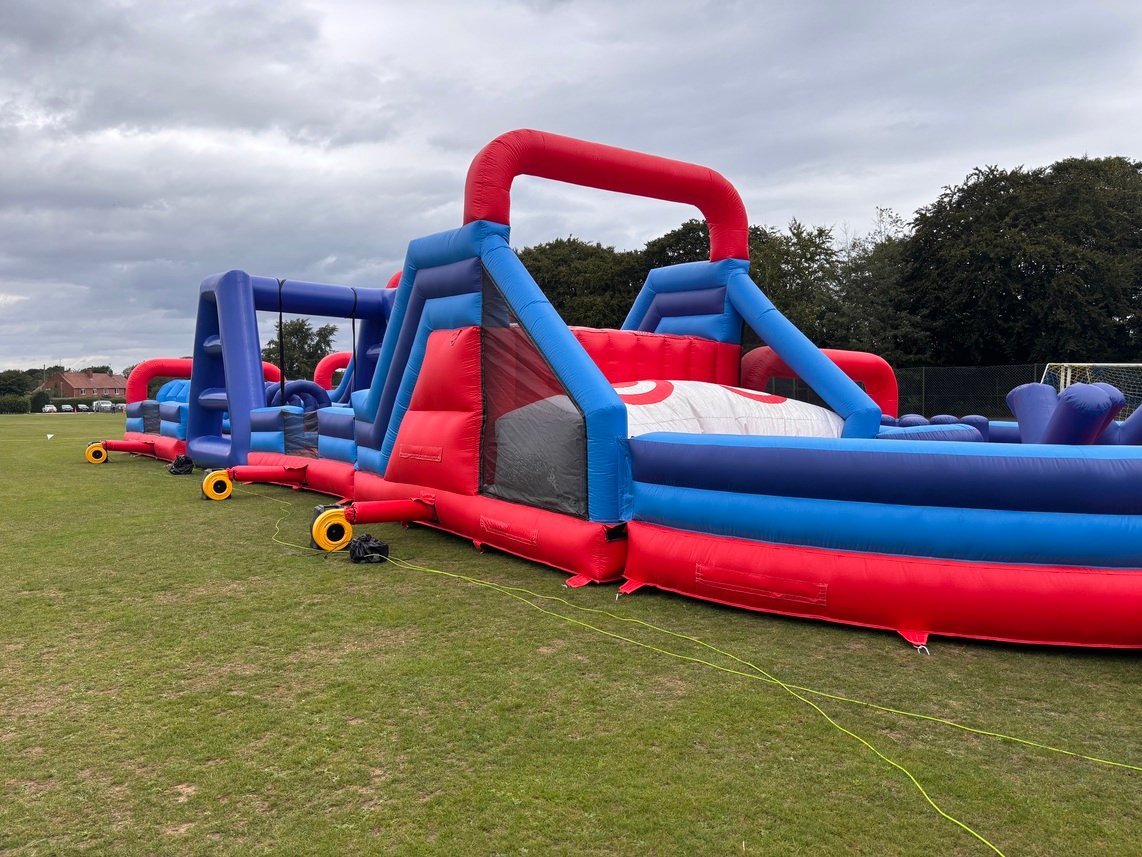 Full length obstacle course at event