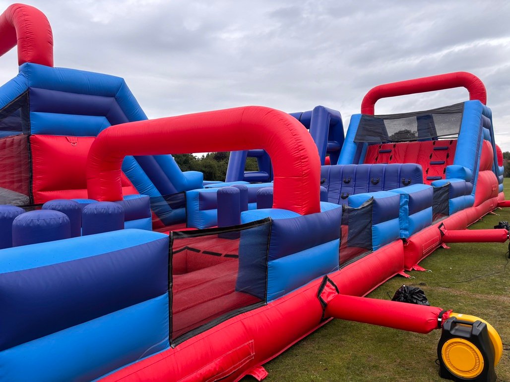 Close up of obstacle barriers and tunnels