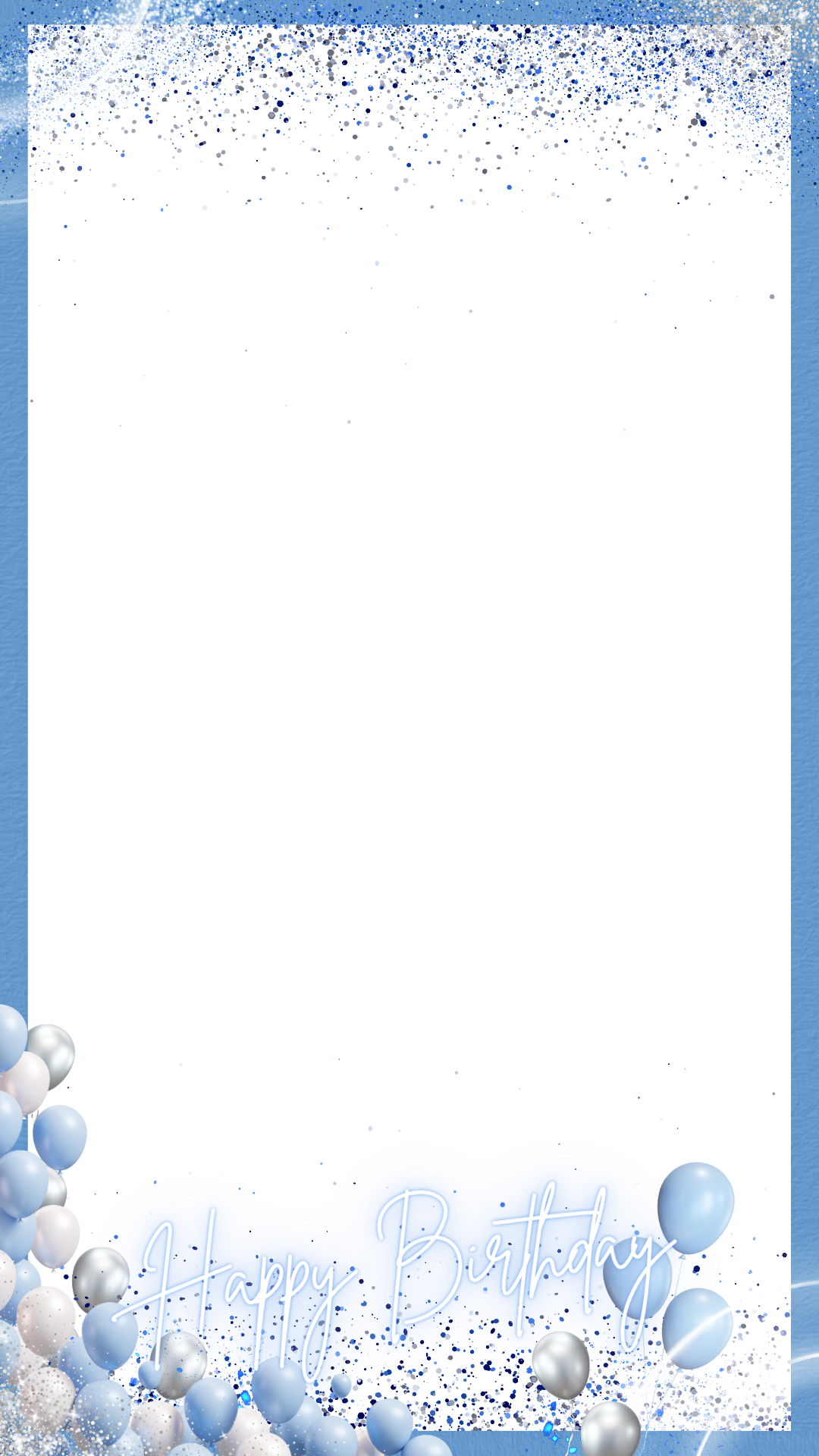 Blue and silver birthday overlay