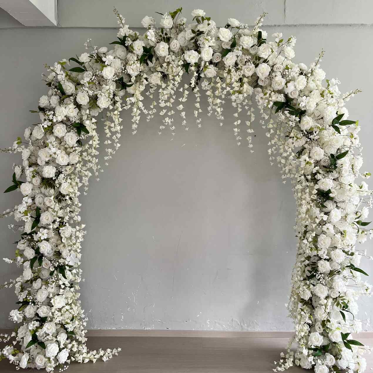 White floral wedding arch for hire in Hull