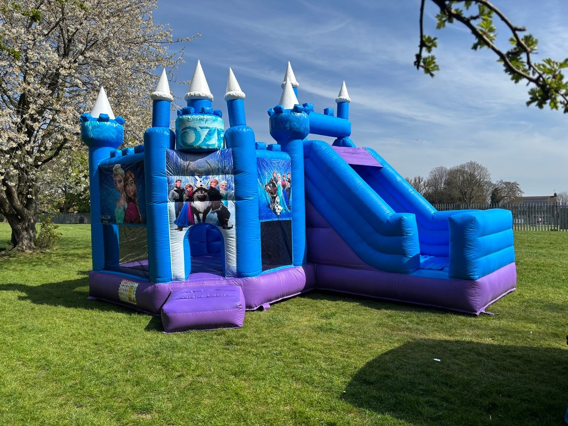 Frozen Theme Bouncy Castle with Slide - Bouncy castle hire Hedon, East Yorkshire